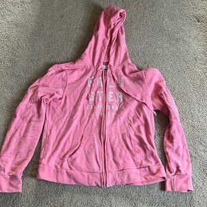 Women’s Hollister large pink zip up hoodie. Size L like new condition